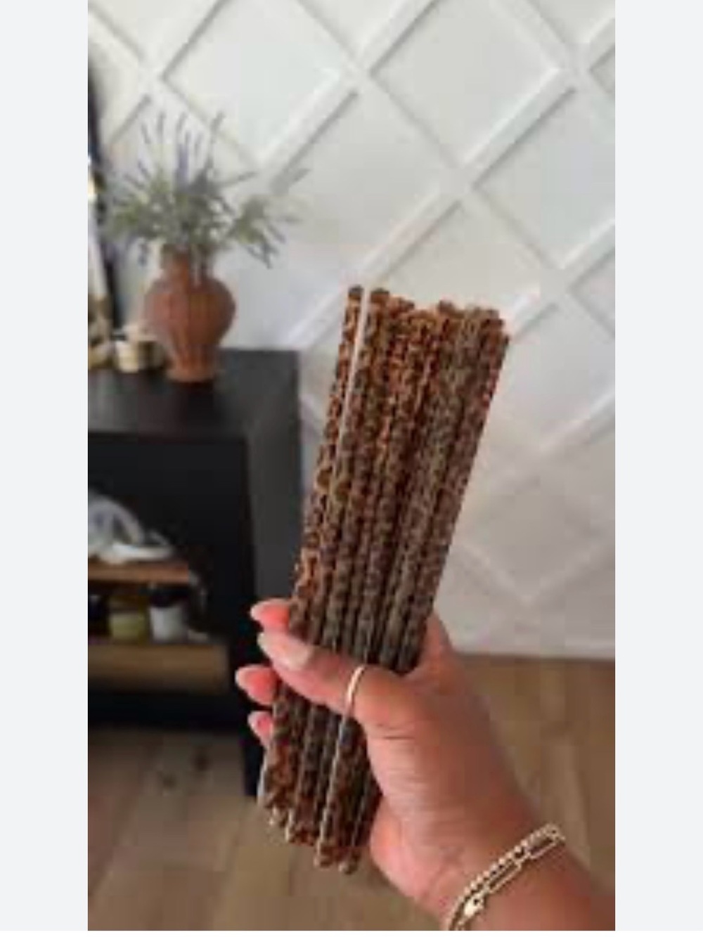 Reusable Leopard Print Plastic Straws with 2 Cleaning Brush - Set of 11 (New)